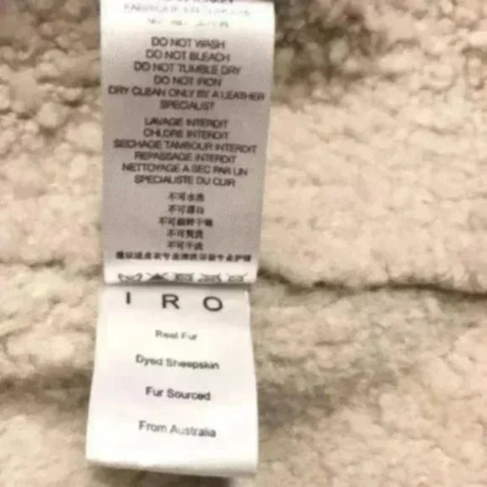 IRO Biege Synal Winter Shearling Sheepskin Moto Jacket Coat. 36 / S size - Picture 14 of 15